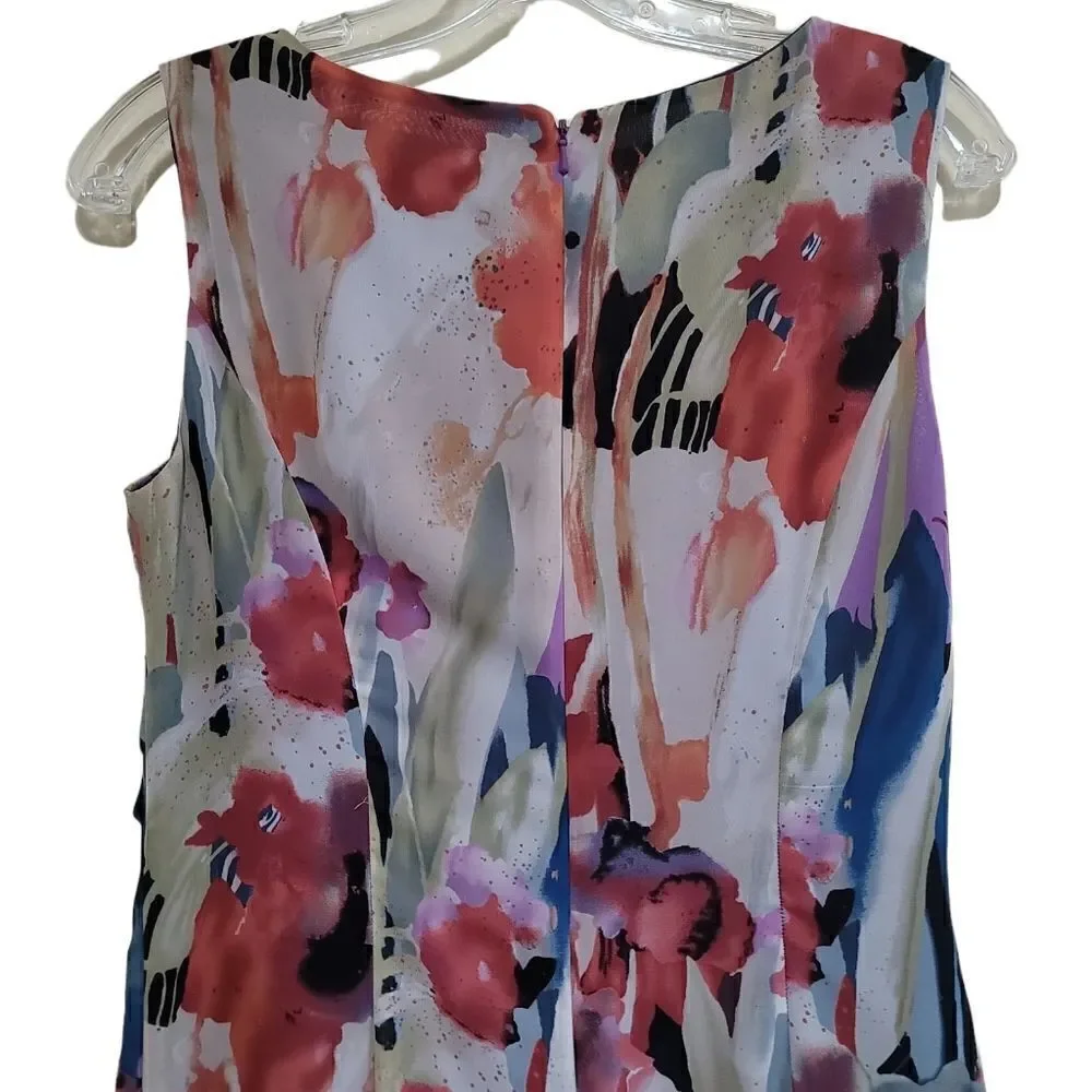 Coldwater Creek Purple Multicolored Floral Print V-neck Dress Sz 6 - Picture 5 of 10